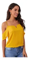 Comprar Blusa En Color Mostaza\u002F Blusa De Tiras\u002F Blusas Manga Corta