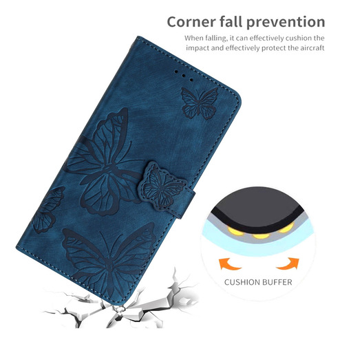 Funda Para Huawei Nova5t/honor 20/9x Lite, Cartera, Soporte Para Pulsera, Ranura Para Pulsera, Piel Estampada Con Mariposas