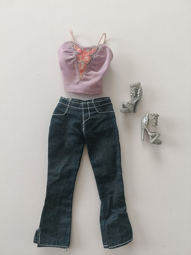 Barbie Outfit Pantalón Y Blusa Lila (Usado)