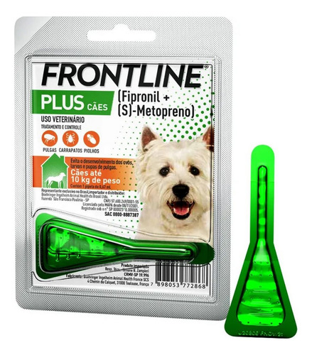 Antipulga Frontline Plus Para Cães De 1 A 10kg Merial
