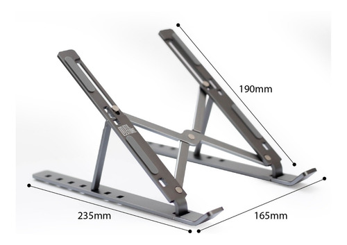 Imagen 3 de 9 de Base Soporte Portátil Laptop Plegable Aluminio Ergonómica X