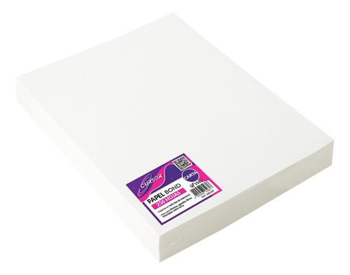 Papel Bond 106 Grs Carta 250 Hojas Agenda Fotocopia Cursor Color Blanco