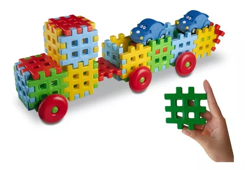 Pecinhas Grandes Montar Encaixar Rodinha Brinquedo Educativo - R$ 69,9