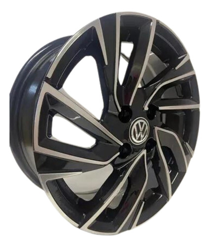 Rodas Brw Chiara Vw Gol Voyage Up Aro 15 4x100 (jogo) +bicos Cor Preto Com Diamantado