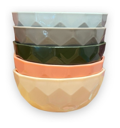 Compotera Bowl Pote Facetado Chico Color Terra P/cocina X10