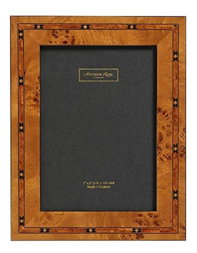 , Marquetry Photo Frame,4x6, Brown Star Fiber Back, 4 X...