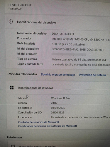Lenovo Thinkcentre M70s Intel Core I3-10 256 Gb Ssd 8gb Ram (Usado)
