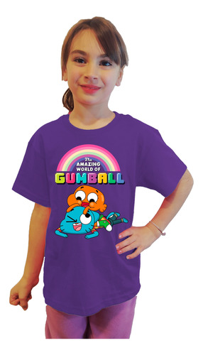 Polera Increible Mundo De Gumball Estampada Dtf Cod 001