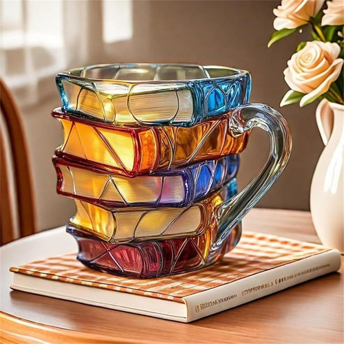 Taza De Café De Libro Pintado En 3d - Tazas De Café De