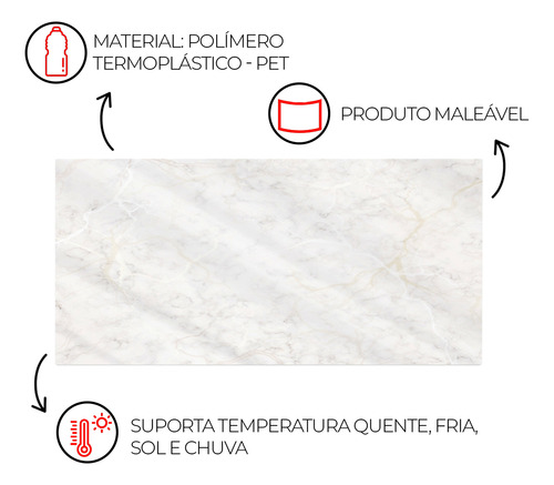 Revestimento De Parede Em 48x68cm Flexível Mármore Branco