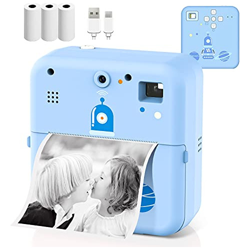 Instant Print Camera For Kids,zero-ink Thermal Printing...