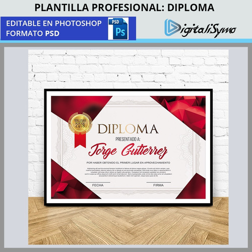 Plantilla Diploma / Reconocimiento Moderno - Psd - 300ppp