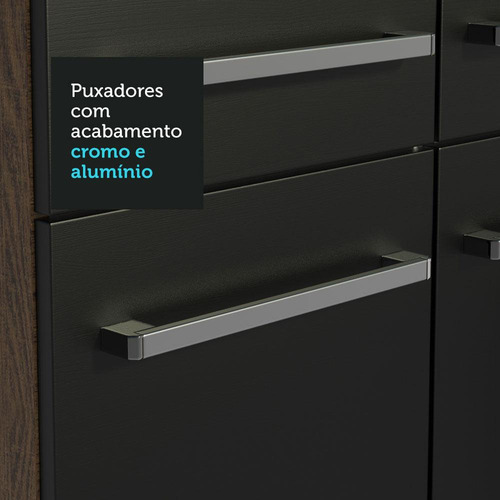 Cocina Integral 293cm Marrón/negro Emilly Madesa 01
