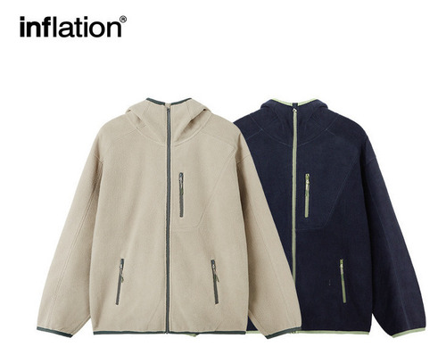 Chaqueta Cortavientos De Forro Polar Holgada Para Hombre