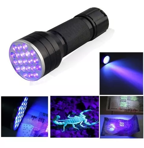 Lampara Luz Ultravioleta/linterna Luz Uv 21 Leds Luz Negra