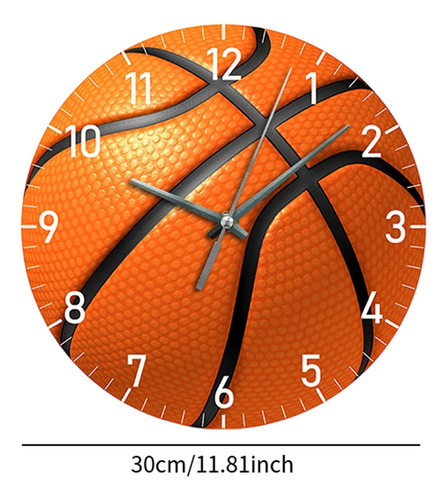 Reloj De Reloj De Pared De Baloncesto Naranja De 12 Pulgadas