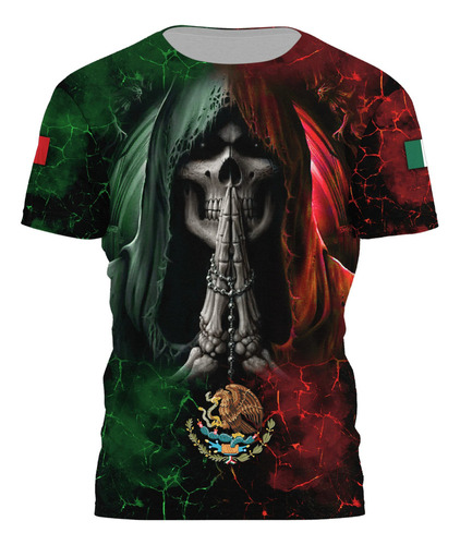 Rt Camiseta Do Emblema Nacional Mexicano Com Águia E Cobra