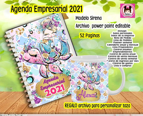 Agenda De Pedidos Empresarial 2021 Editable Sirena