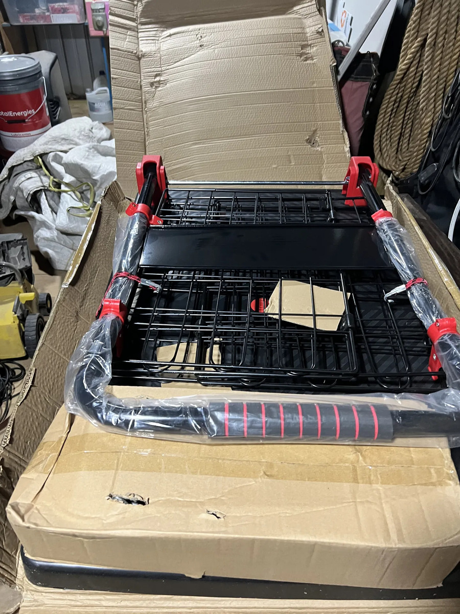 Foto real de Carro De Carga Industrial Plataforma Con Reja 300kg 90x60cm