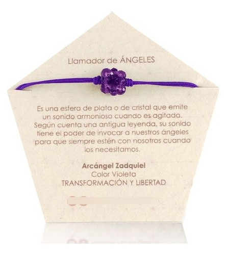 Manilla Pulsera Llamador Arcángel Zadquiel Morado Accesorios