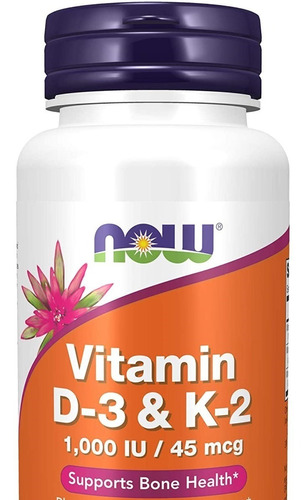 Vitamina D3 & K2 1000iu / 45 Mcg X 120 Caps. Vegan