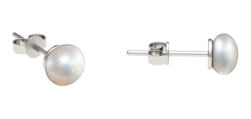 Imagen 2 de 10 de Broqueles Perla Natural 6mm Y Plata 925 Mujer/niña Agalea