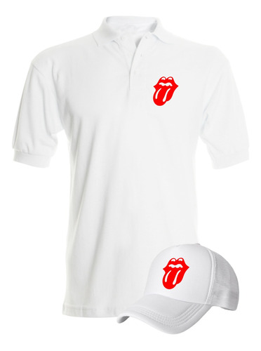 Camiseta Tipo Polo Rolling Stone Obsequio Gorra Serie White