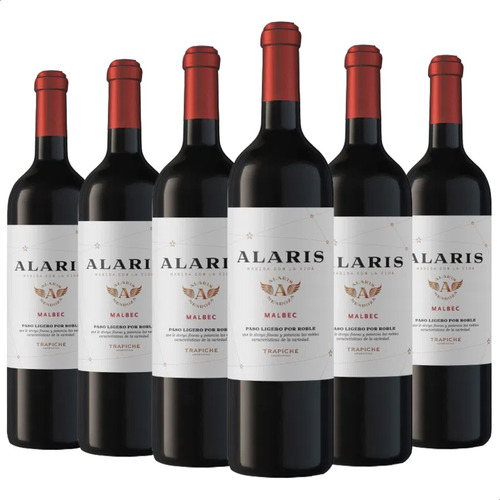 Vino Tinto Trapiche Alaris Malbec 750ml Botella Mendoza X6