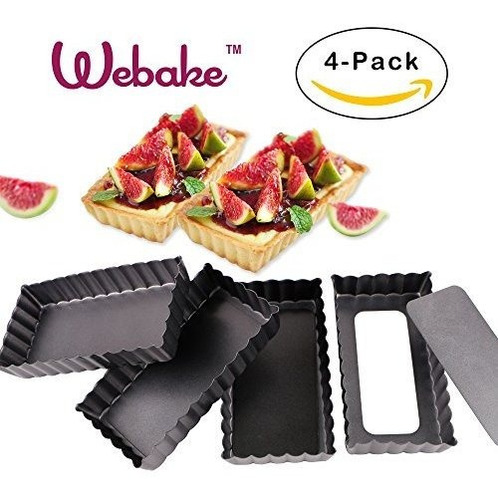 Juego De 4 Moldes Tartas Mini Con Fondo Desmontable Para