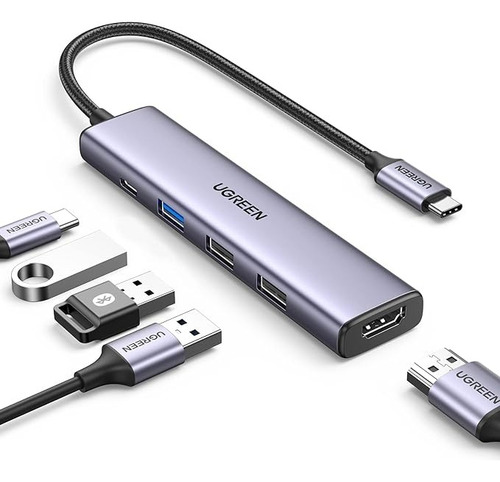 Hub Usb C 5 En 1 Para Mac 3xusb A 1xusb C 1xhdmi 100w