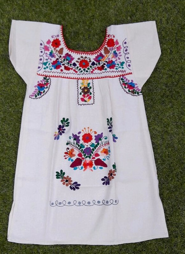 Vestido Mexicano Infantil T 6 Bordado A Mão Original - Varal