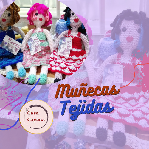 Muñeca Tejida En Amigurumi En Vibrantes Colores