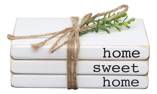 Home Sweet Home - Libros Decorativos De Imitación Apilados.