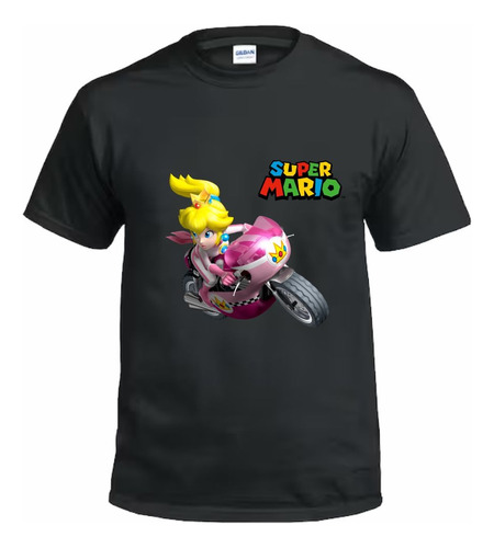 Remeras Super Mario Bros #17 Peak En Moto  - Algodón