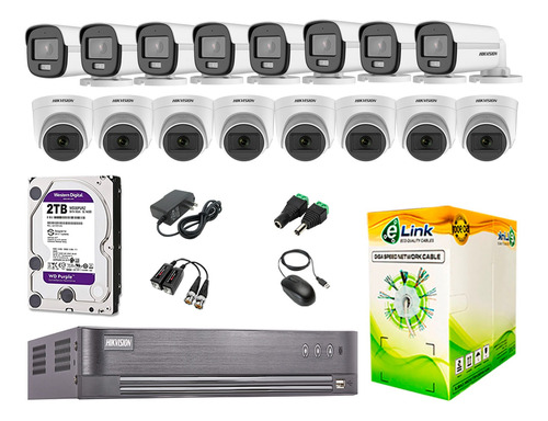 Cámaras Seguridad Kit 16 5mp Colorvu Noche Color Disco 2tb