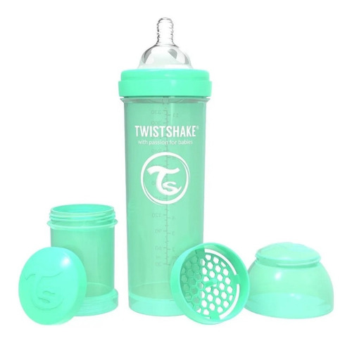 Mamadeira Twistshake  330ml +4m Cores Pastéis Cor Verde Pastel Liso