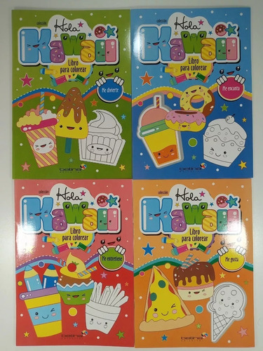 Lote X 4 Libros Infantiles Para Pintar - Hola Kawaii