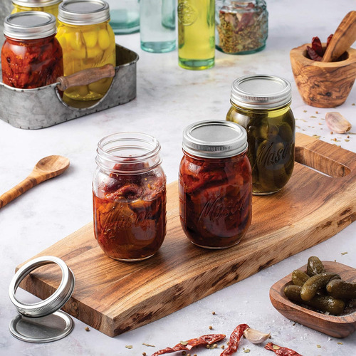 Set X6 Frascos De Vidrio Con Tapa 474ml C/u Organizador Hermetico