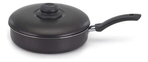 Frigideira Alta Antiaderente Com Tampa 24 Cm Cor Preta