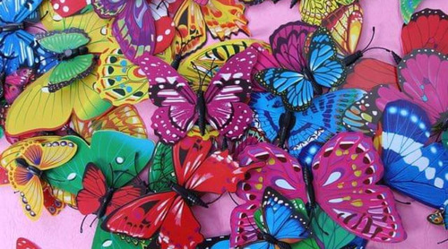 Imagen 6 de 10 de Mariposas Con Auto Adhesivo E Imán X 12 Unid Varios Tamaños