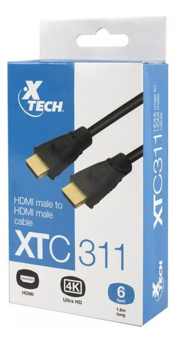 Cable Hdmi 4k 1.8m X-tech Tv Consola Monitor Hdtv