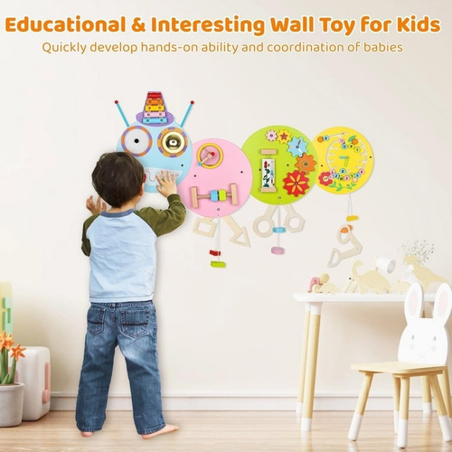 Juego De Pared Didáctico De Madera Diseño Cienpiés