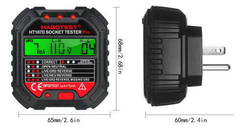 Probador De Enchufe, Voltaje De Circuito, Enchufe De 90-250