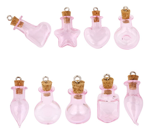 . 10pcs Botellas Rosados Corcho Cristal Que Desea