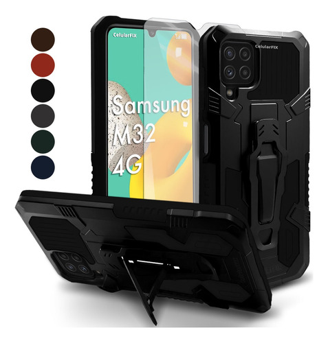 Funda P/ Samsung M32 4g, Droidex Con Clip Integrado + Mica