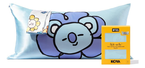 Funda De Almohada Kitsch X Bt21 (koya) Satinada Con Cremalle