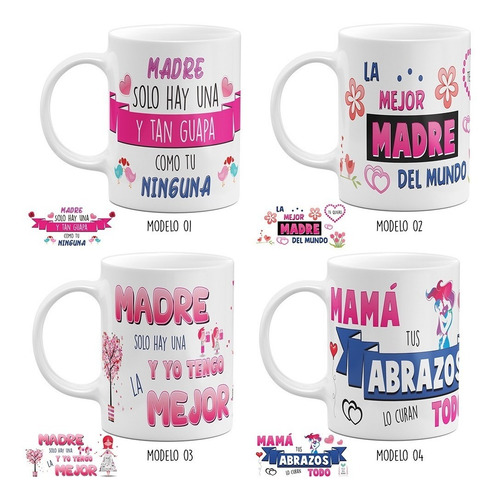 Imagen 3 de 7 de Taza Día De Madres Regalo Para Mamá Diferentes Diseños