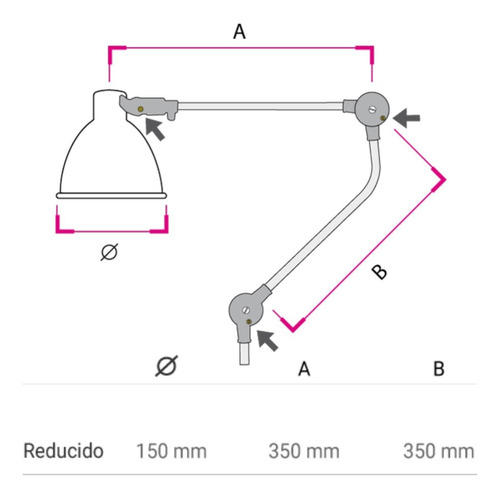 Imagen 5 de 9 de Lampara Escritorio/tablero Con Morsa Aluminio 35 Cms Reducid