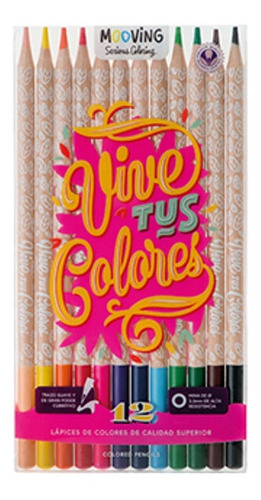 Lapices De Colores Mooving Coloring X12 Colores 