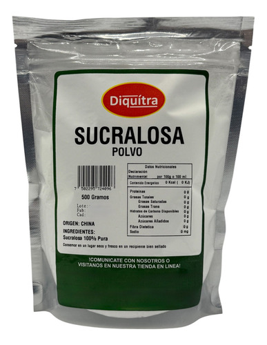 Sucralosa Sustituto De Azúcar Edulcorante 100% Puro 500 Gr
